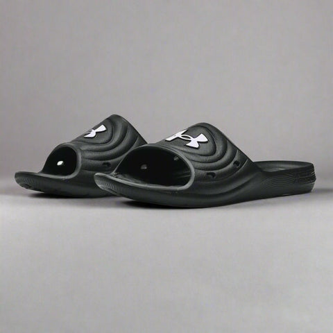 Under Armour Black Locker Sliders
