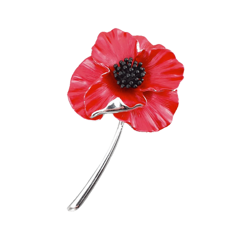 Poppy Flower Remembrance Brooch