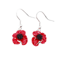 Enamelled Poppy Earrings