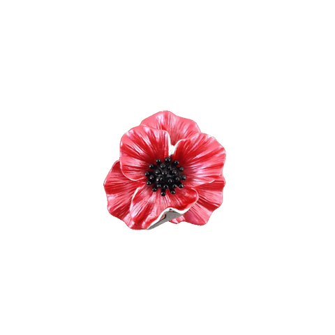 Hand Enamelled Poppy Flower Jewellery Pin