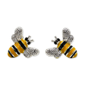 Small Stud Earrings Enamelled Bee Design