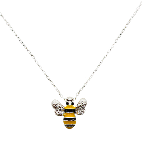 Hand Enamelled Bee Pendant Necklace