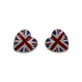 Enamelled Heart Earrings Union Jack 