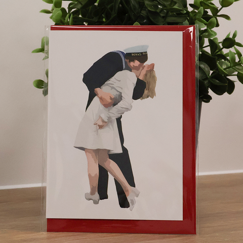 Gillian Jones Kissing Sailor Greeting Card