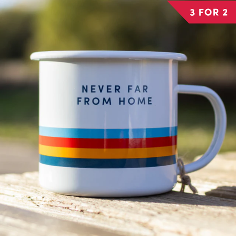 Never Far From Home Enamel Mug