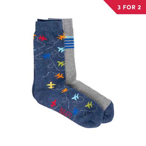 NAAFI Socks Plane Patterned 2pk