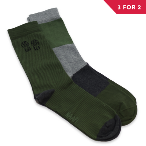 NAAFI Socks Boot Print 2pk