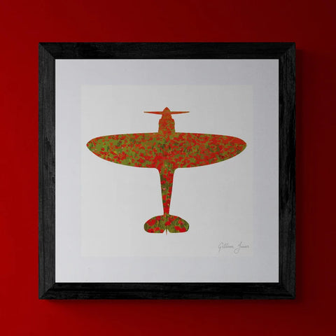 Remembrance day Poppy Spitfire Print