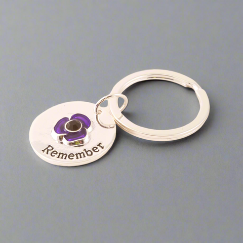 Purple Poppy Remembrance Day Keyring