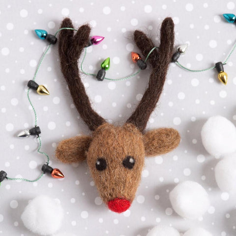 Reindeer Brooch Needle Felting 