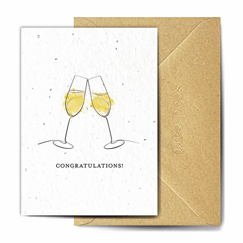 Seed Card - Congratulations! Glass or 2 of Fizz Card