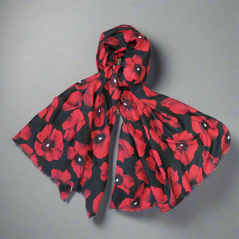 Remembrance Day Poppy Scarf