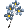 Enamelled Forget Me Not Brooch