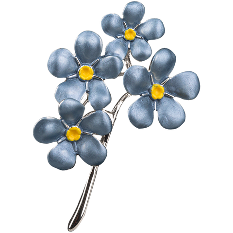 Enamelled Forget Me Not Brooch