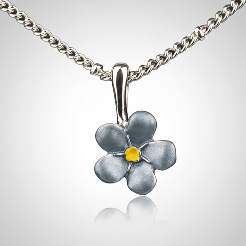 Hand Enamelled Forget Me Not Necklaces Jewellery