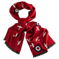 Spitfire Print Scarf Red